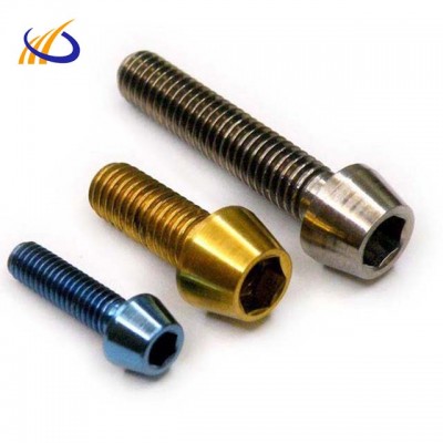 titanium fastener gr2 gr5 color Hexagon Socket Titanium Screw Bolt for motorcycle